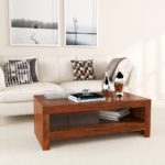 Virello Solid Sheesham Wood Designer Center Coffee Table with Open Storage