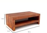 Virello Solid Sheesham Wood Designer Center Coffee Table with Open Storage - Image 5