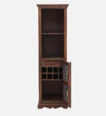 Whitmore Sheesham Wood Bar Cabinet in Scratch Resistant Honey Brown Finish - Image 4
