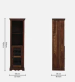 Whitmore Sheesham Wood Bar Cabinet in Scratch Resistant Honey Brown Finish - Image 5