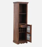 Whitmore Sheesham Wood Bar Cabinet in Scratch Resistant Honey Brown Finish - Image 6