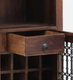 Whitmore Sheesham Wood Bar Cabinet in Scratch Resistant Honey Brown Finish - Image 9