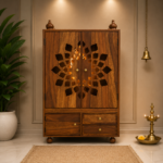 Handcrafted Sheesham Wood Home Temple with Intricate Traditional Carving, Perfect for Pooja Room