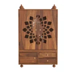 Handcrafted Sheesham Wood Home Temple with Intricate Traditional Carving, Perfect for Pooja Room - Image 4