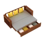 Wrenford Sheesham Wood Sofa Cum Bed in Scratch Resistant Antique Teak Finish - Image 6