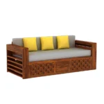 Wrenford Sheesham Wood Sofa Cum Bed in Scratch Resistant Antique Teak Finish - Image 7