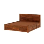 Zafiro Sheesham Wood Bed with Hydraulic Storage in Honey Oak Finish - Image 5