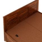 Zafiro Sheesham Wood Bed with Hydraulic Storage in Honey Oak Finish - Image 7