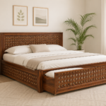 Zenton Solid Sheesham Wood Bed with Underbed Storage