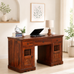 Winston Solid Wood Study Table in Antique Honey Finish