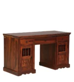 Winston Solid Wood Study Table in Antique Honey Finish - Image 6
