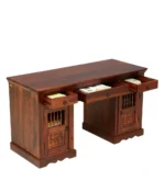 Winston Solid Wood Study Table in Antique Honey Finish - Image 7