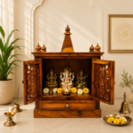 Aveline Solid Sheesham Wood Temple with Classic Carved Design