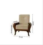 Bramwell Solid Sheesham Wood Three Seater Sofa Set with Cushions - Image 3