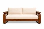 Everton Sheesham Wood Sofa Set with Wooden Armrest in Honey Finish - Image 3