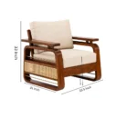 Everton Sheesham Wood Sofa Set with Wooden Armrest in Honey Finish - Image 4