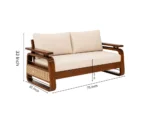 Everton Sheesham Wood Sofa Set with Wooden Armrest in Honey Finish - Image 5