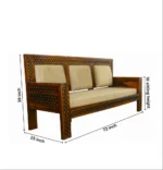 Kensworth Solid Sheesham Wood L-Shape Sofa Set with Cushioned Seating - Image 2