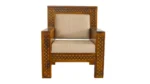 Kensworth Solid Sheesham Wood L-Shape Sofa Set with Cushioned Seating - Image 5