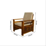 Kingswell Sheesham Wood L-Shape Sofa Set with Premium Upholstery - Image 6
