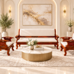 Marlowe Solid Sheesham Wood Sofa Set with Intricate Carved Design