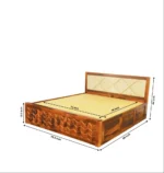 Mason Solid Wood Hydraulic Storage Bed with Handcrafted Sheesham Wood Frame - Image 3