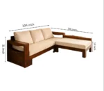Ridgemont Solid Sheesham Wood Sofa Set with High Back Cushions - Image 3