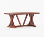 Samuel Solid Wood 6 Seater Dining Set with Fabric Upholstered Seating - Image 4