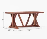 Samuel Solid Wood 6 Seater Dining Set with Fabric Upholstered Seating - Image 10