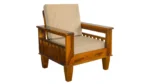 Sterling Sheesham Wood Sofa Set with Curved Armrest in Natural Finish - Image 6