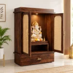 Aadhya Classic Wooden Home Temple with Storage