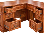 Alton Large Solid Sheesham Wood L-Shaped Executive Office Desk - Image 4