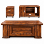 Mason Large Solid Sheesham Wood L-Shaped Manager Office Desk - Image 4