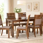Reyansh Classic Solid Wood 6 Seater Dining Table Set