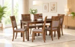 Reyansh Classic Solid Wood 6 Seater Dining Table Set